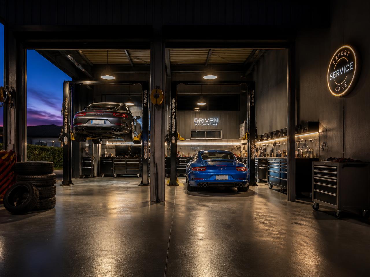Estrutura da oficina JD Centro Automotivo em Peruíbe